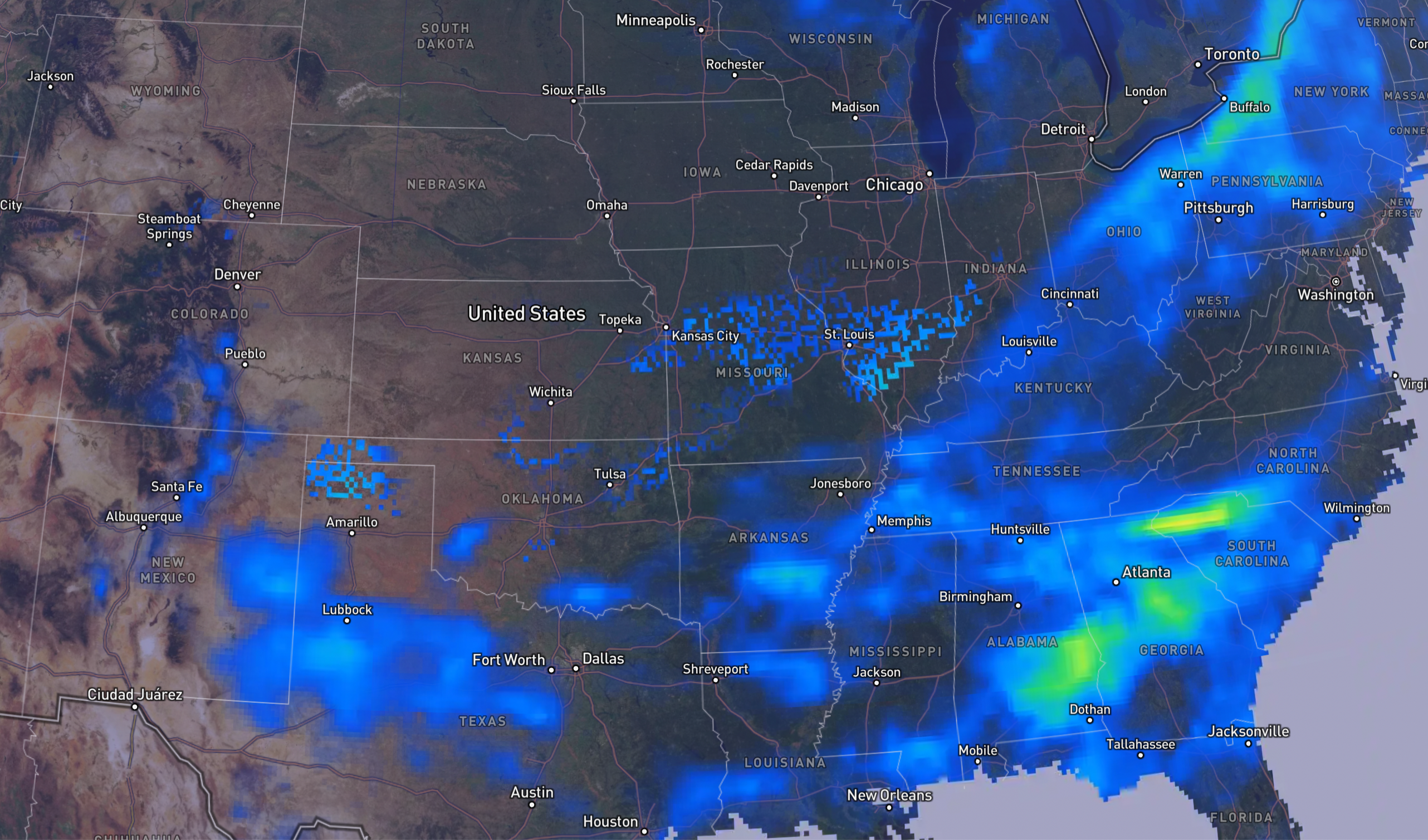 ERA5-Land accumulated precipitation map